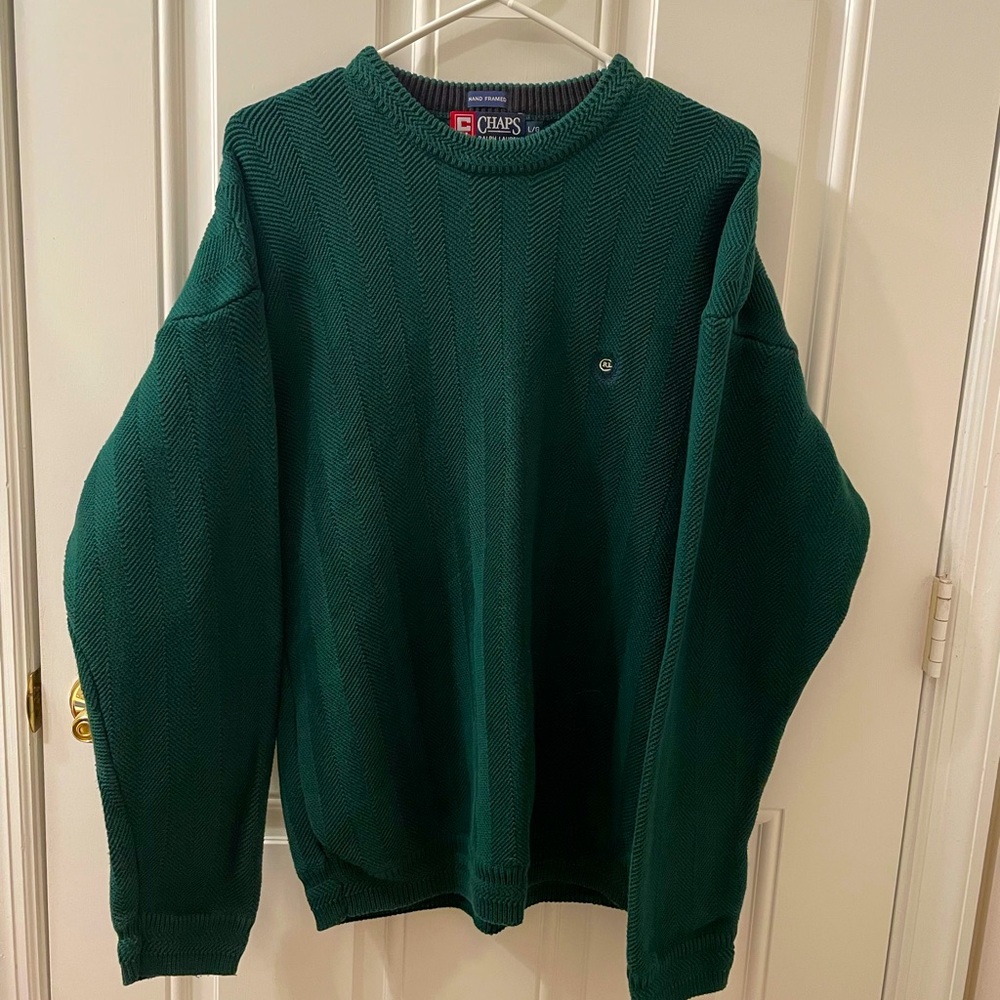 Vintage green Chaps crewneck sweater